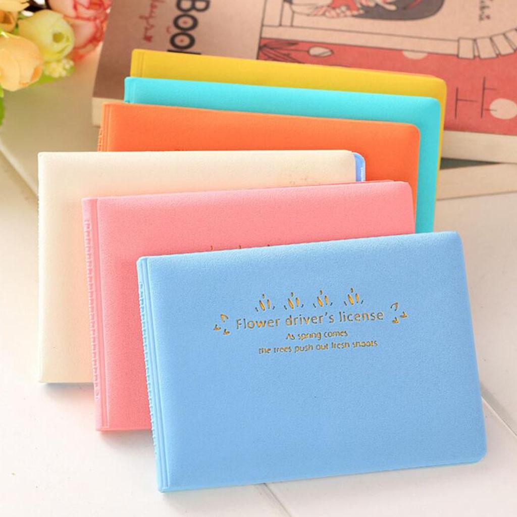 Macaron Color Business Card Holder PU Social Security Card Sleeves Blue