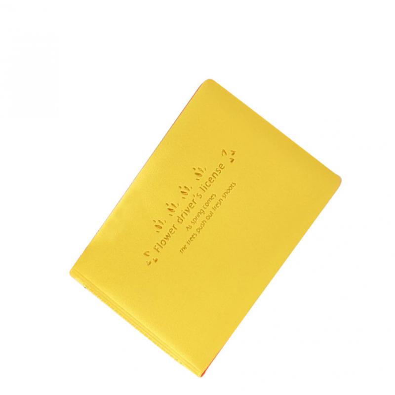 Macaron Color Business Card Holder PU Social Security Card Sleeves Yellow