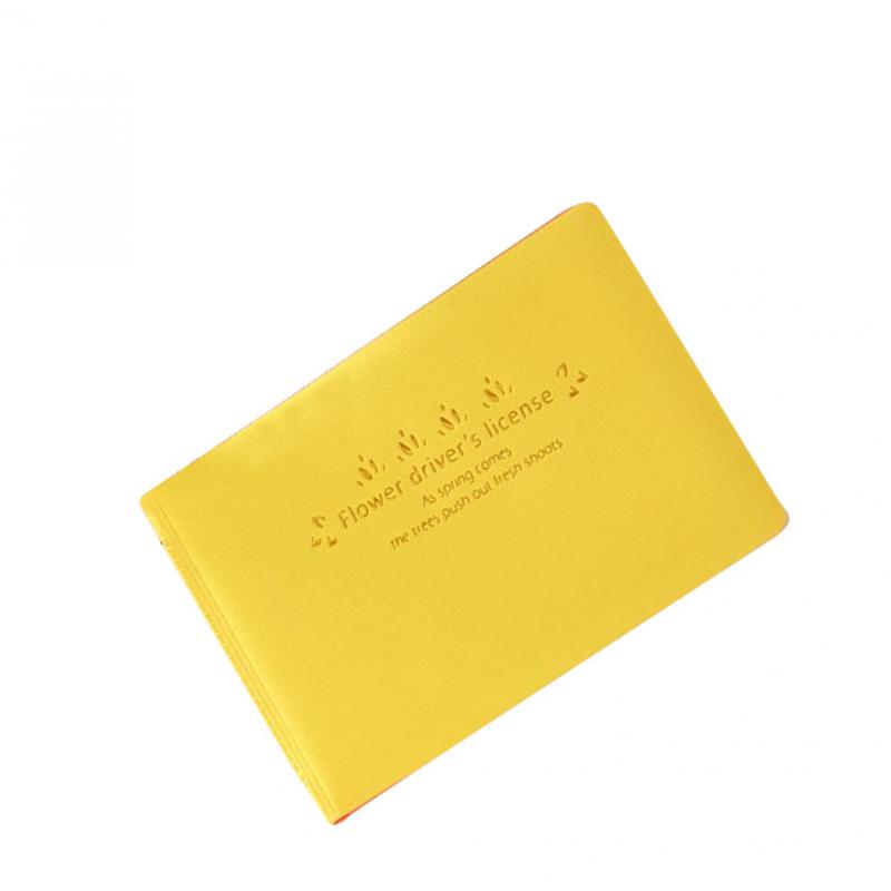 Macaron Color Business Card Holder PU Social Security Card Sleeves Yellow