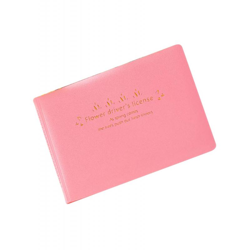 Macaron Color Business Card Holder PU Social Security Card Sleeves Pink