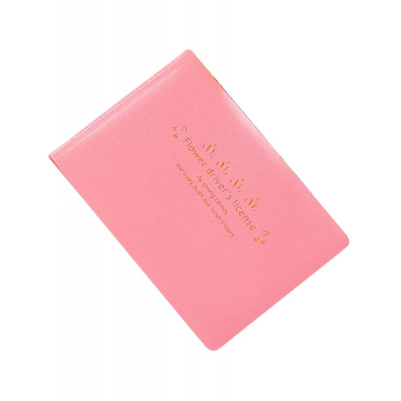 Macaron Color Business Card Holder PU Social Security Card Sleeves Pink