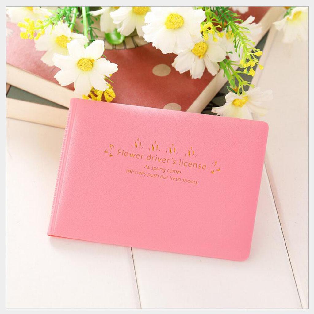 Macaron Color Business Card Holder PU Social Security Card Sleeves Pink