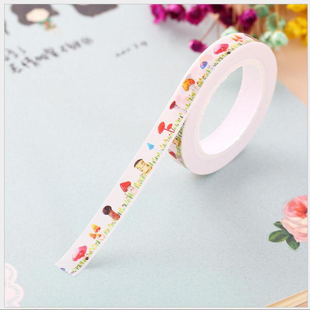 Japanese Washi  Paper Tape Colour Cartoon Handbook Sticker Little Mushroom