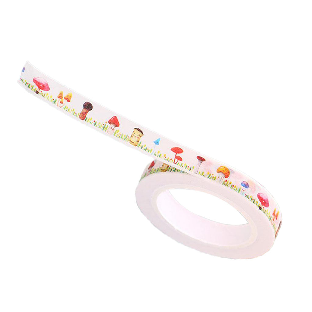 Japanese Washi  Paper Tape Colour Cartoon Handbook Sticker Little Mushroom