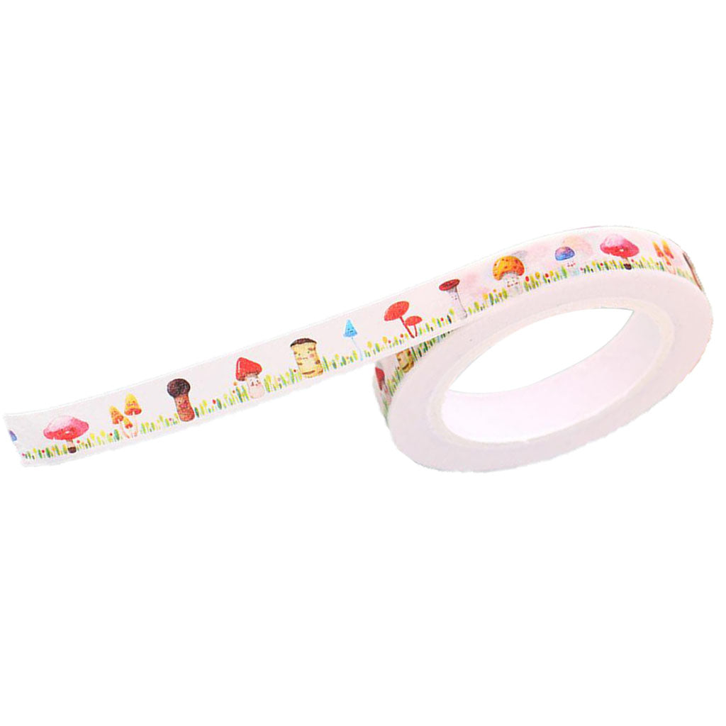 Japanese Washi  Paper Tape Colour Cartoon Handbook Sticker Little Mushroom