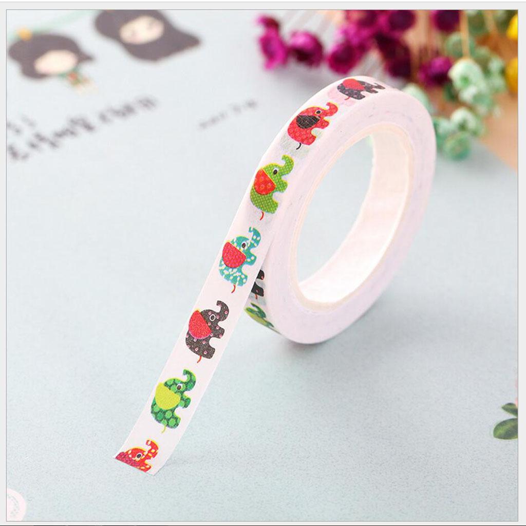 Japanese Washi  Paper Tape Colour Cartoon Handbook Sticker Little Elephant