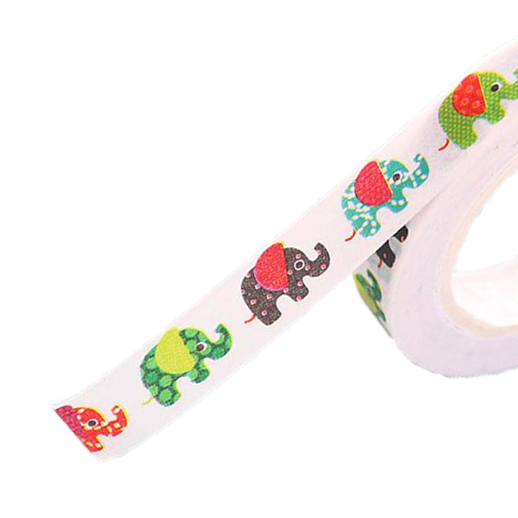 Japanese Washi  Paper Tape Colour Cartoon Handbook Sticker Little Elephant