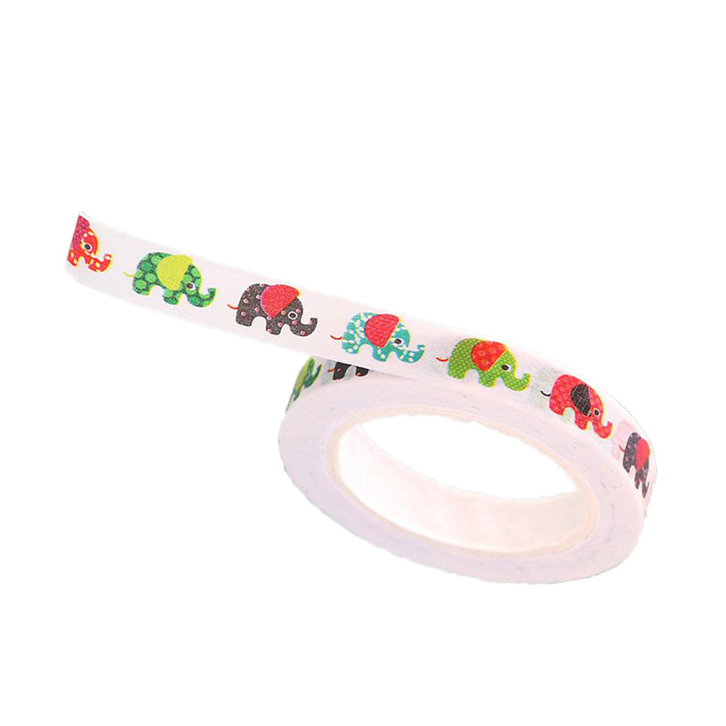 Japanese Washi  Paper Tape Colour Cartoon Handbook Sticker Little Elephant