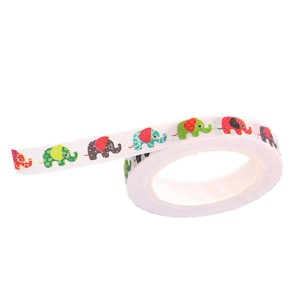 Japanese Washi  Paper Tape Colour Cartoon Handbook Sticker Little Elephant