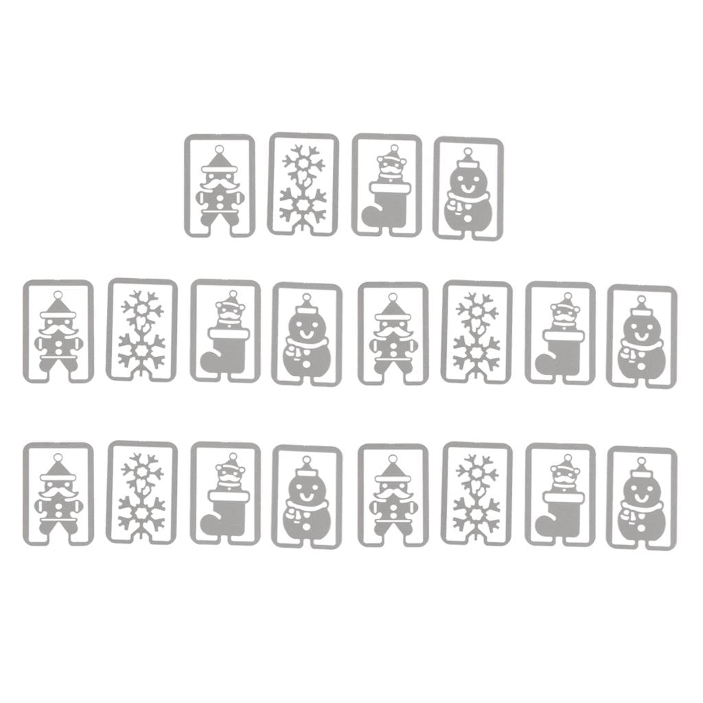 20 Pieces Cute Cartoon Paper Clips Metal Bookmarks Office Stationery A