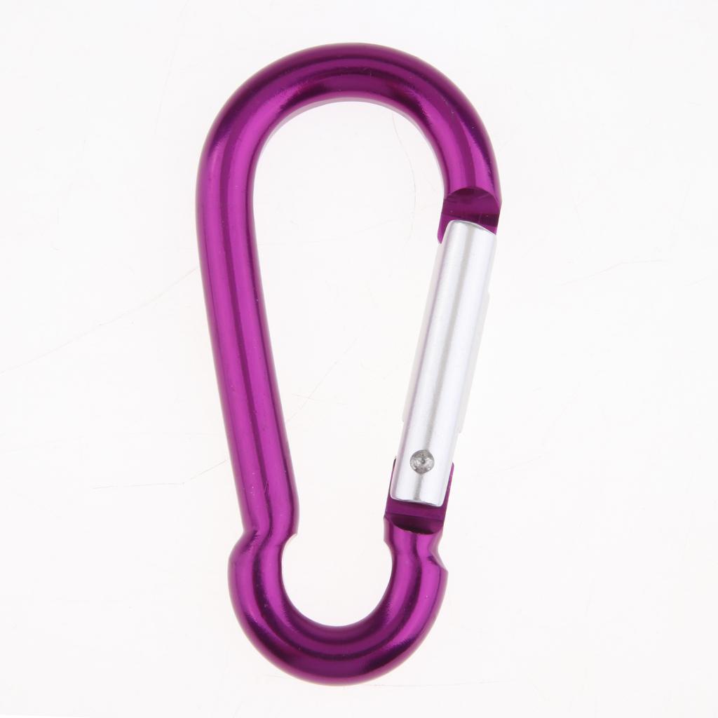 5x Coloured Carabiner Clip Snap Hook Keychain Camping Sports Karabiner Purple