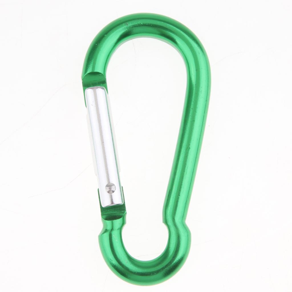 5x Coloured Carabiner Clip Snap Hook Keychain Camping Sports Karabiner Green