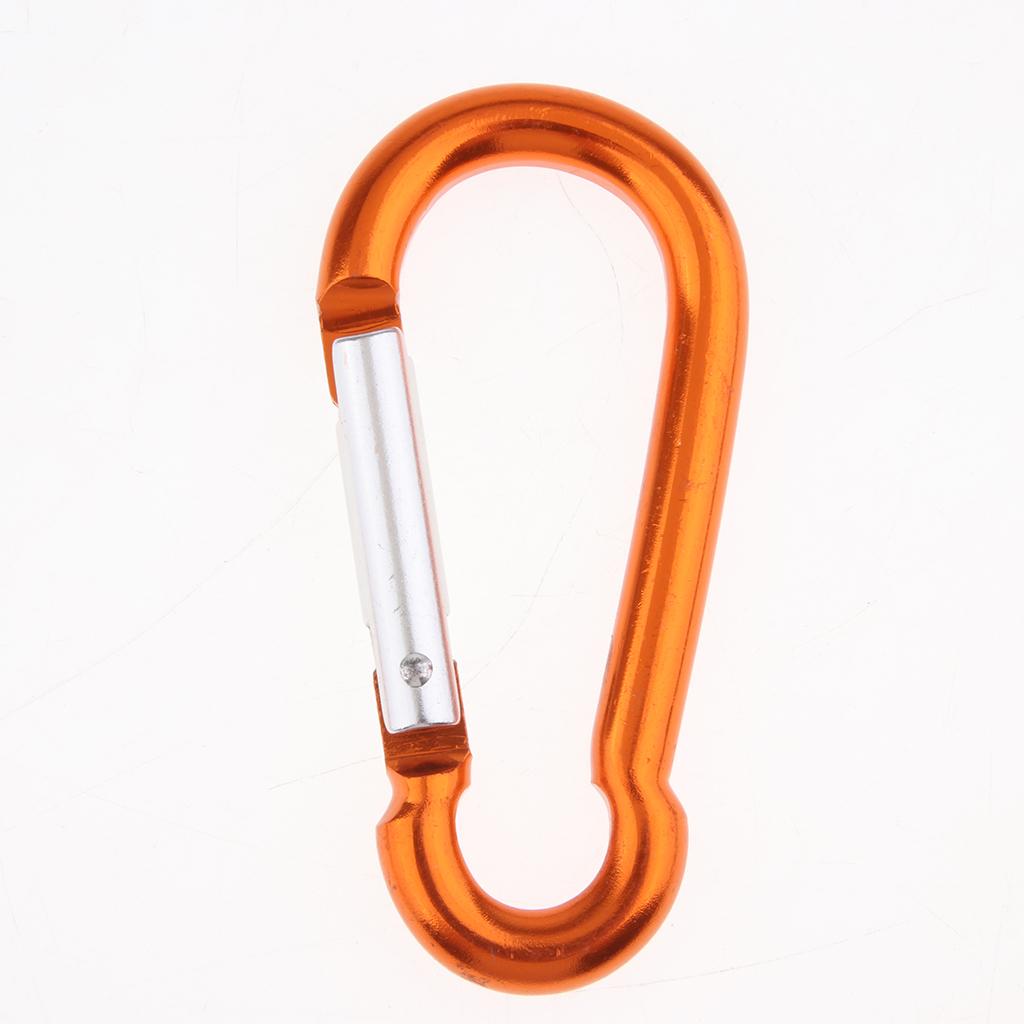 5x Coloured Carabiner Clip Snap Hook Keychain Camping Sports Karabiner Yellow