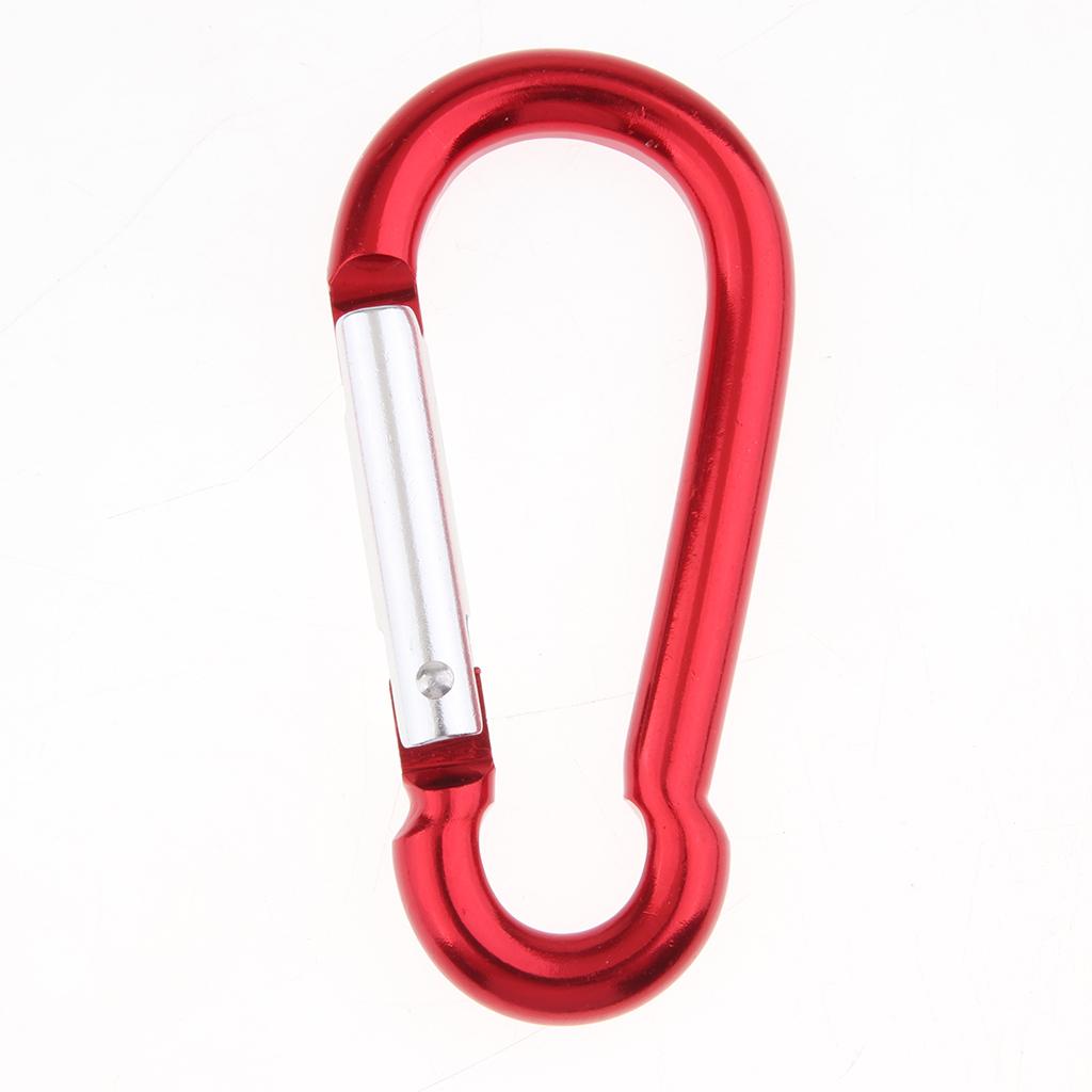 5x Coloured Carabiner Clip Snap Hook Keychain Camping Sports Karabiner Red