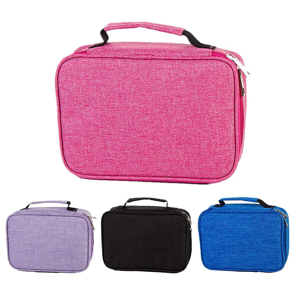 72 Slots Colored Pencil Case High Capacity Zipper Pens Pencil Case Black