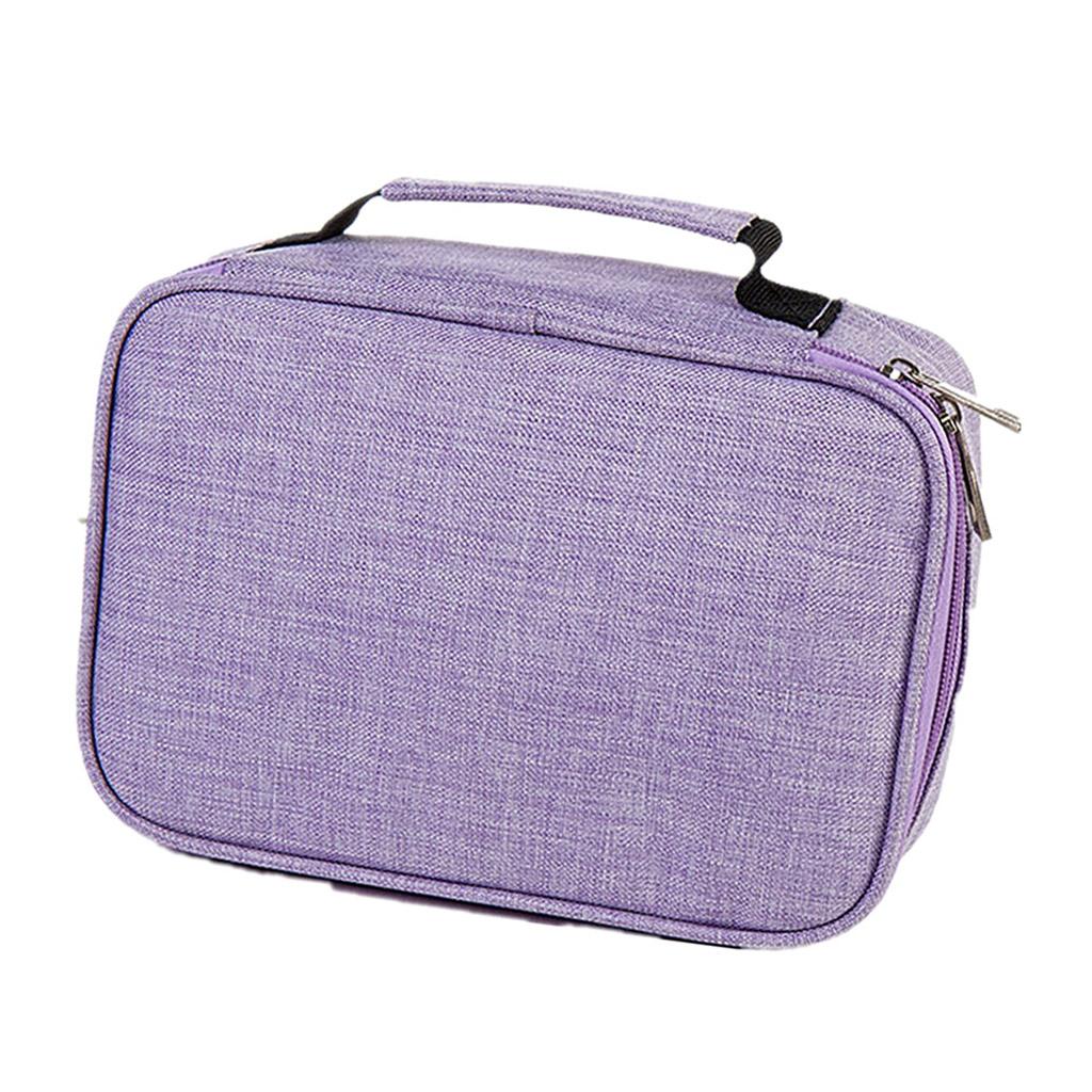 72 Slots Colored Pencil Case High Capacity Zipper Pens Pencil Case Purple