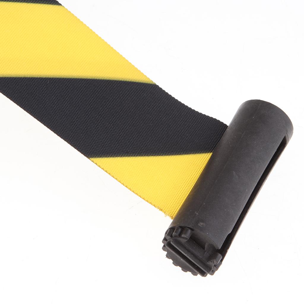 4m Retractable Belt Queue Crowd Control Barrier Wall Mount Space Saving Black and Yellow