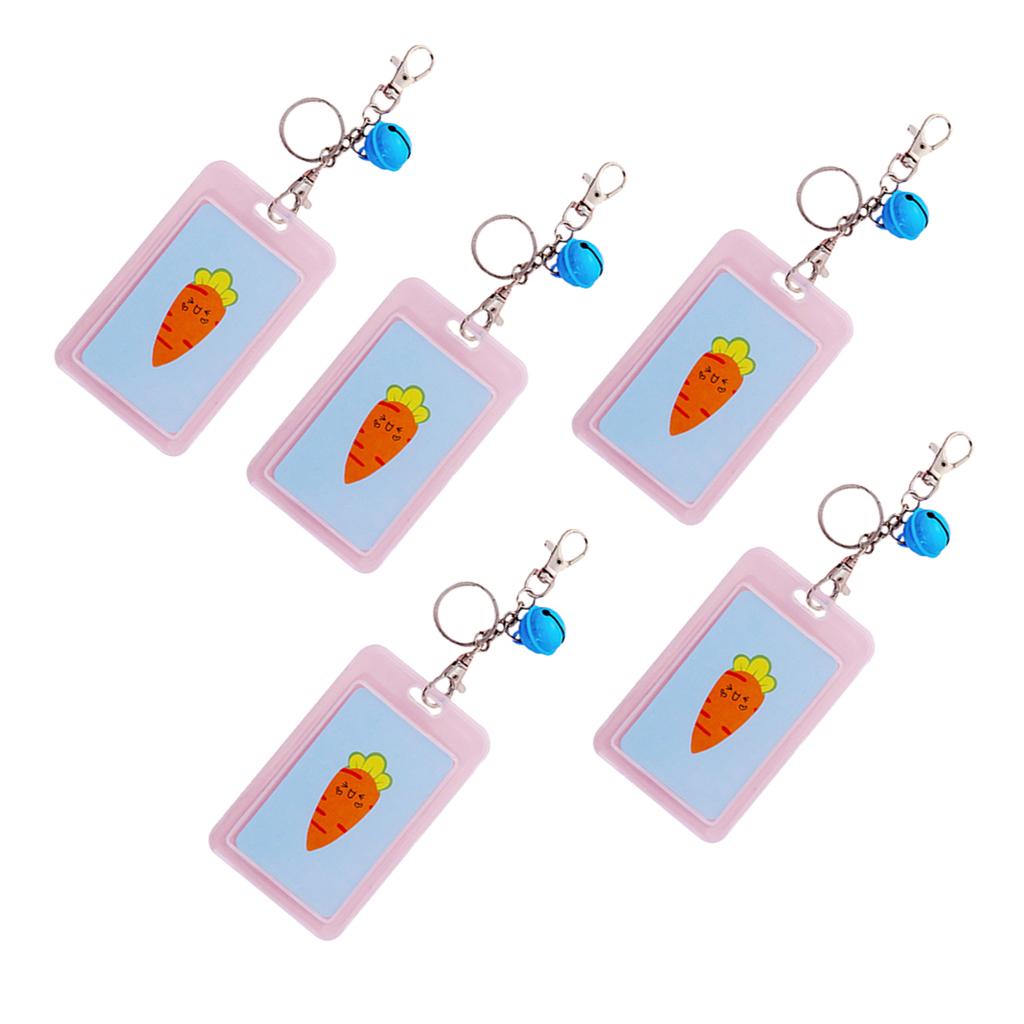 Vertical Credit Card Bus Pass ID Badge Holder Protector Blue Carrot