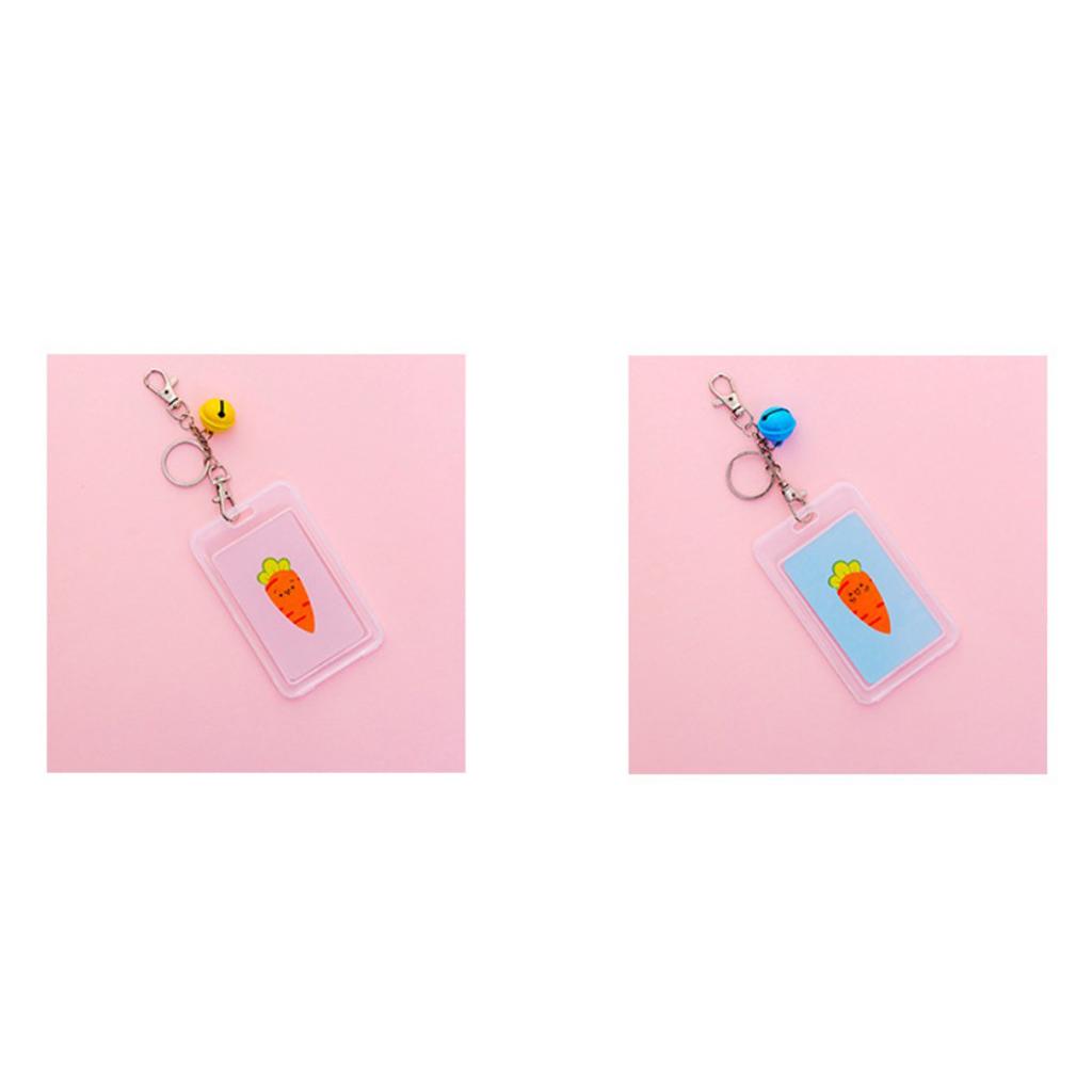 Vertical Credit Card Bus Pass ID Badge Holder Protector Blue Carrot