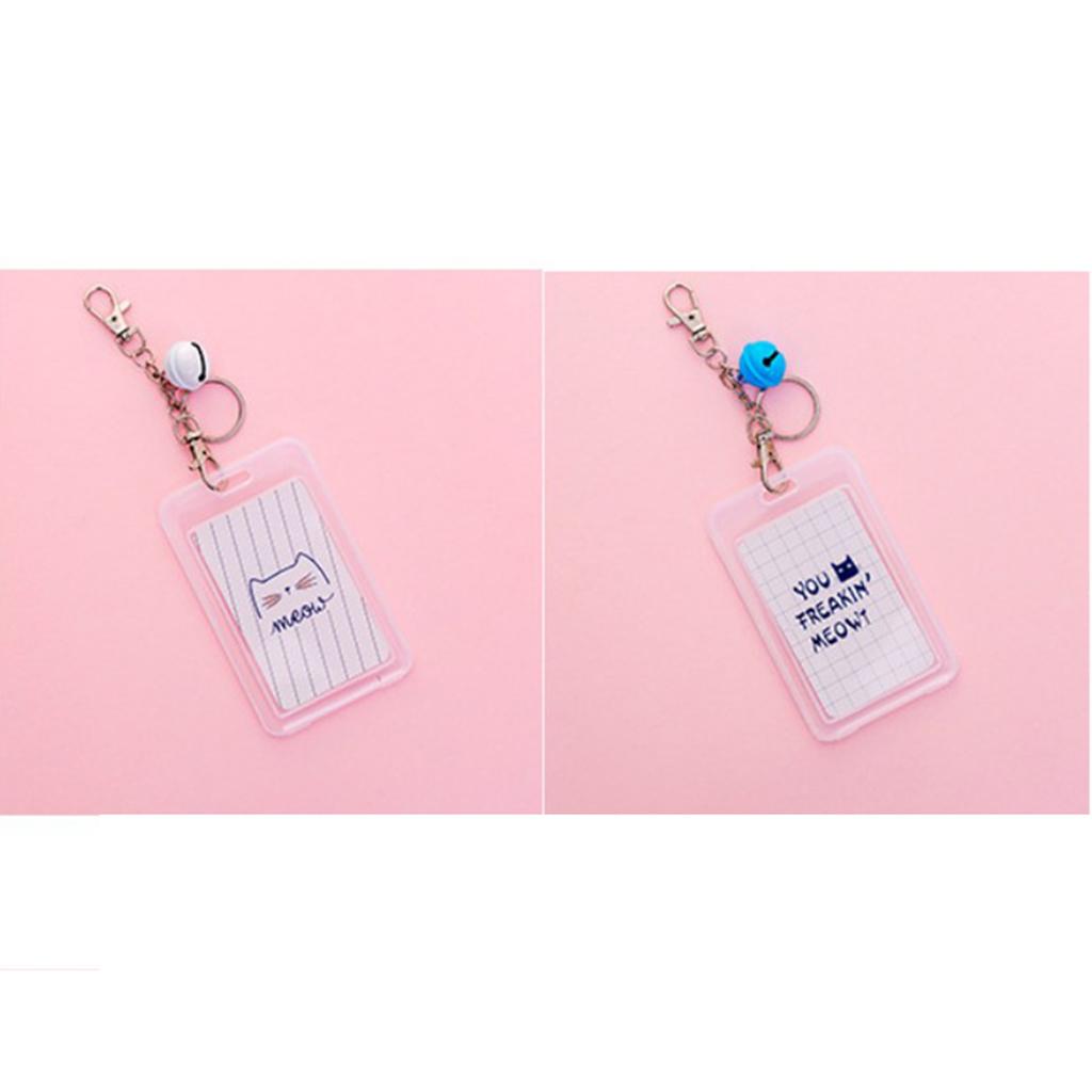 Vertical Credit Card Bus Pass ID Badge Holder Protector Expression Cats