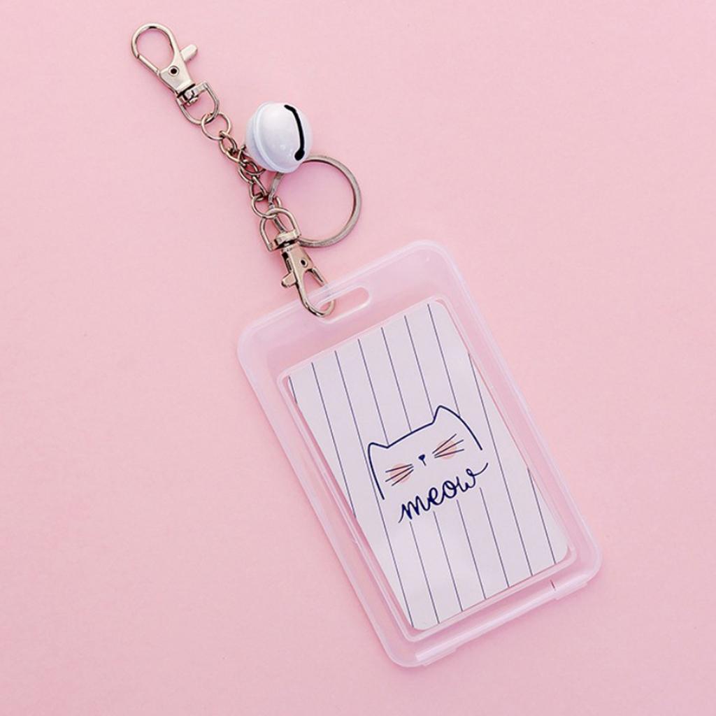 Vertical Credit Card Bus Pass ID Badge Holder Protector Expression Cats