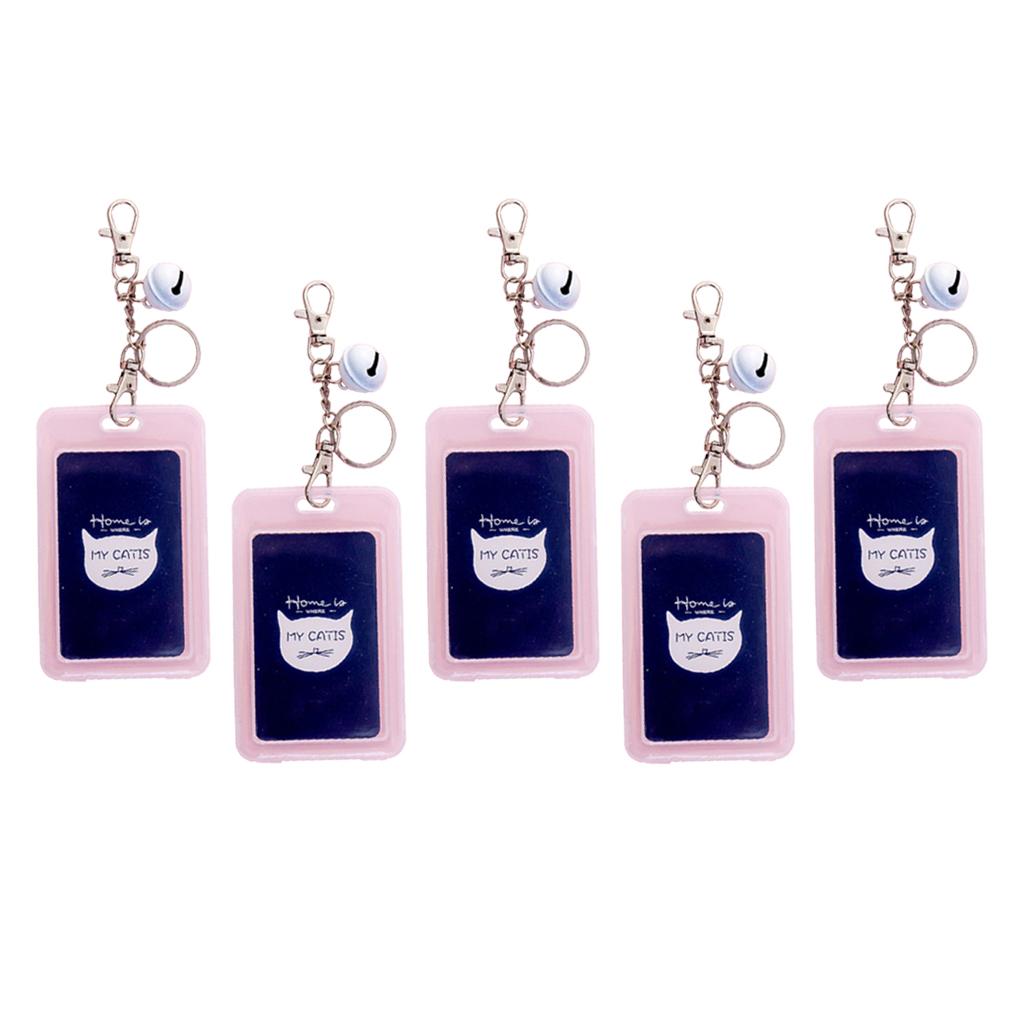 Vertical Credit Card Bus Pass ID Badge Holder Protector Black Cats