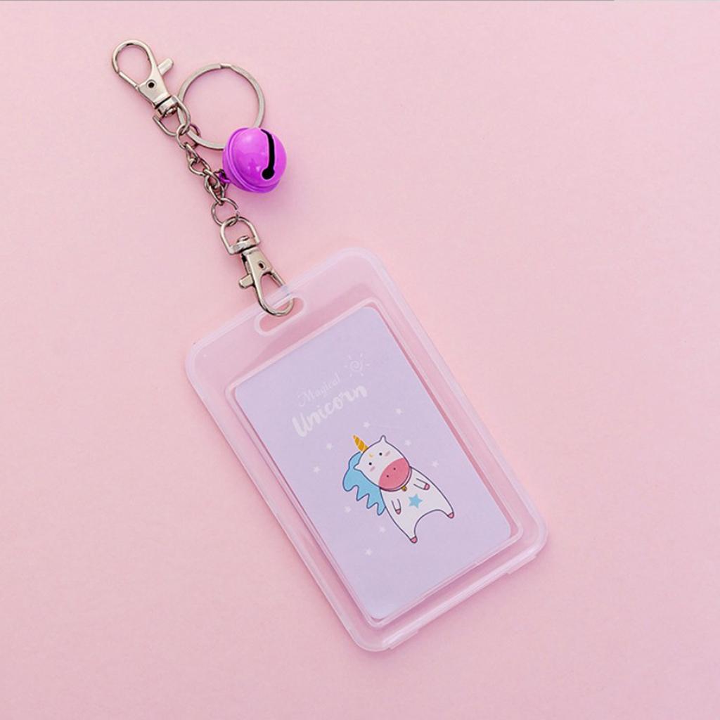 Vertical Credit Card Bus Pass ID Badge Holder Protector Stars Unicorn