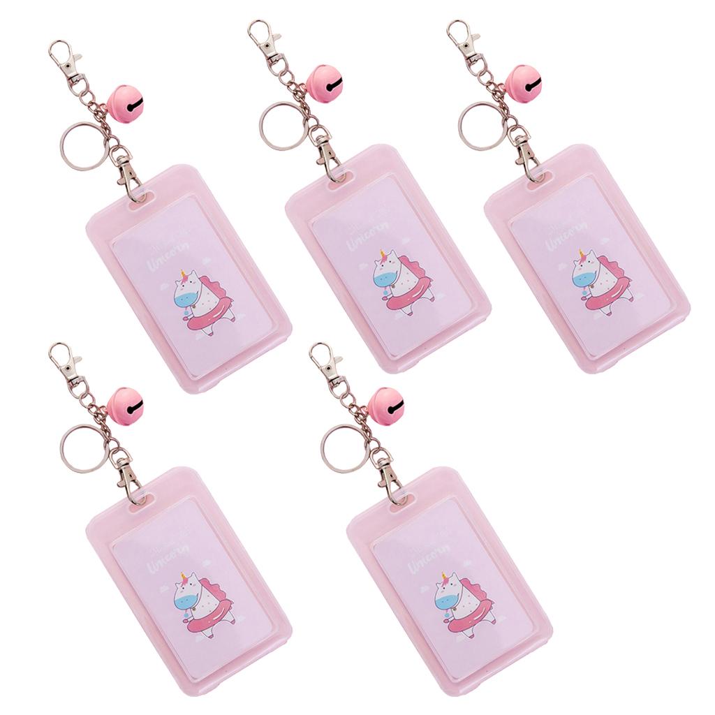 Vertical Credit Card Bus Pass ID Badge Holder Protector Swim Ring Unicorn