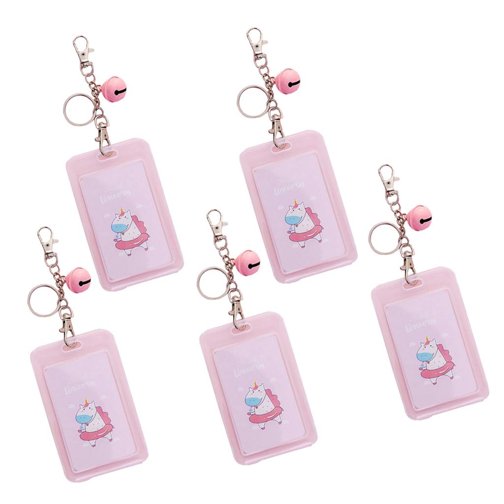 Vertical Credit Card Bus Pass ID Badge Holder Protector Swim Ring Unicorn