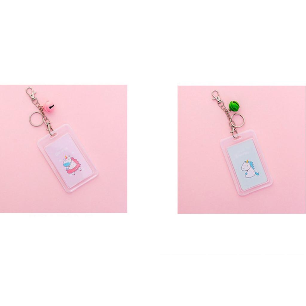 Vertical Credit Card Bus Pass ID Badge Holder Protector Swim Ring Unicorn