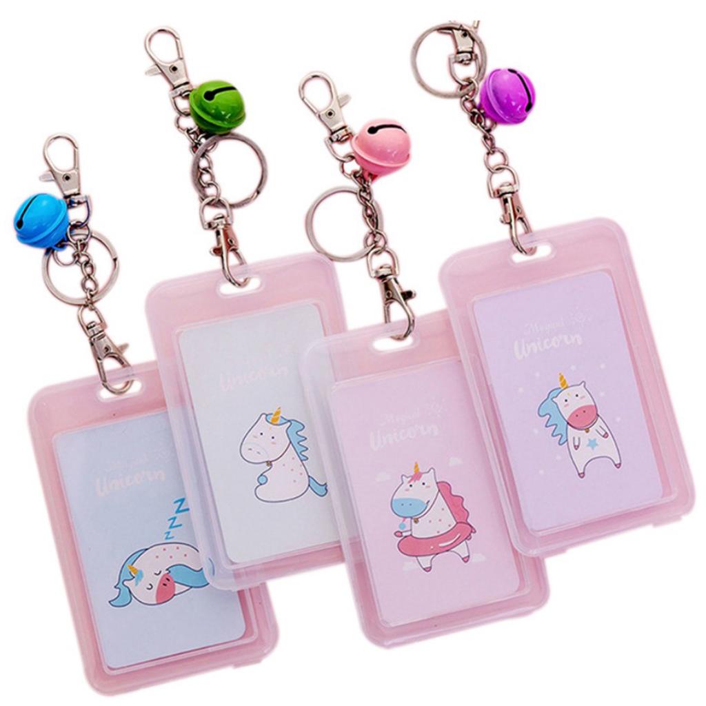 Vertical Credit Card Bus Pass ID Badge Holder Protector Bemused Unicorn