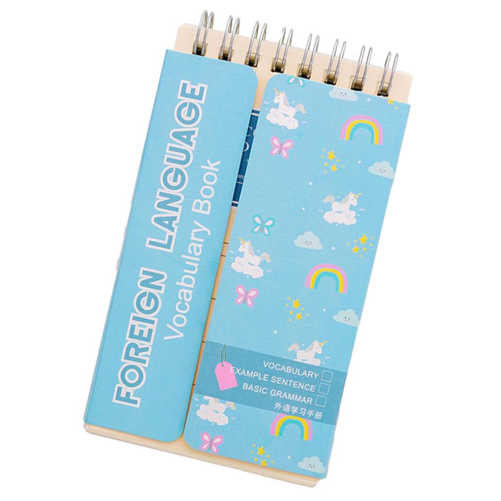 Spiral Steno Book Memo Notepad Vocabulary Notebook Word Flashcards Blue