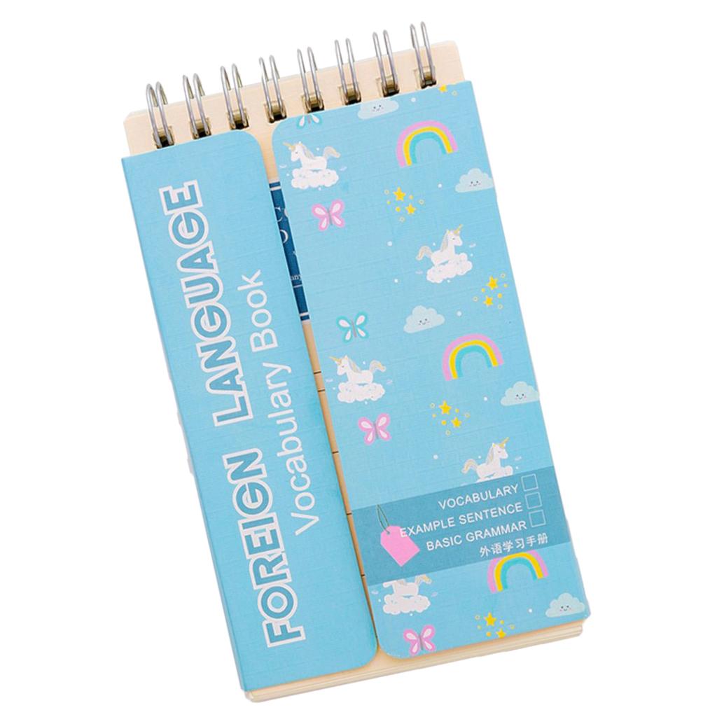 Spiral Steno Book Memo Notepad Vocabulary Notebook Word Flashcards Blue