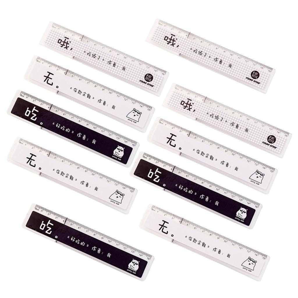10 Pieces of Simple Style Transparent Plastic Ruler Stationery Supplies 15 cm