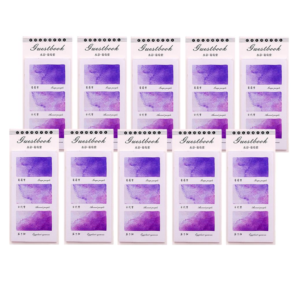 10 Pieces Small Fresh Color Sticky Note Memo Watercolor Note Grape Purple