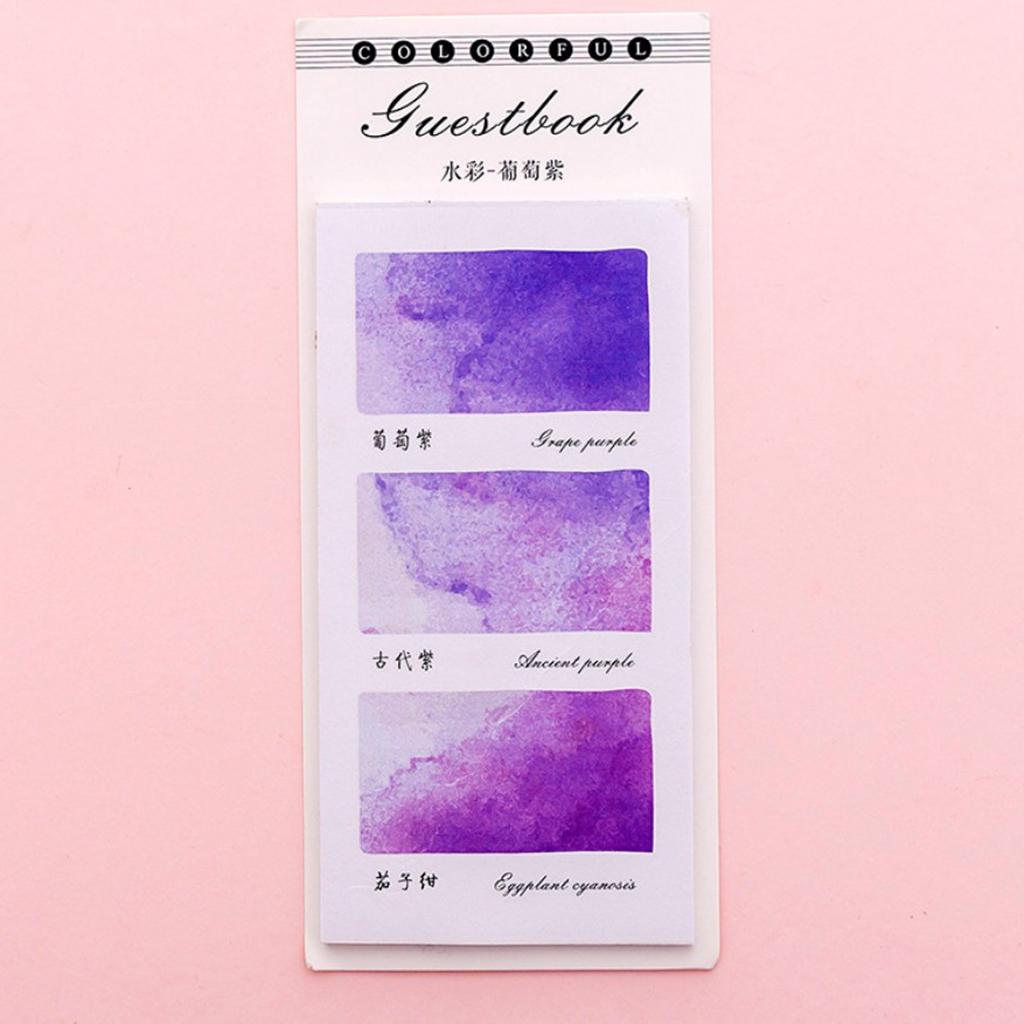 10 Pieces Small Fresh Color Sticky Note Memo Watercolor Note Grape Purple