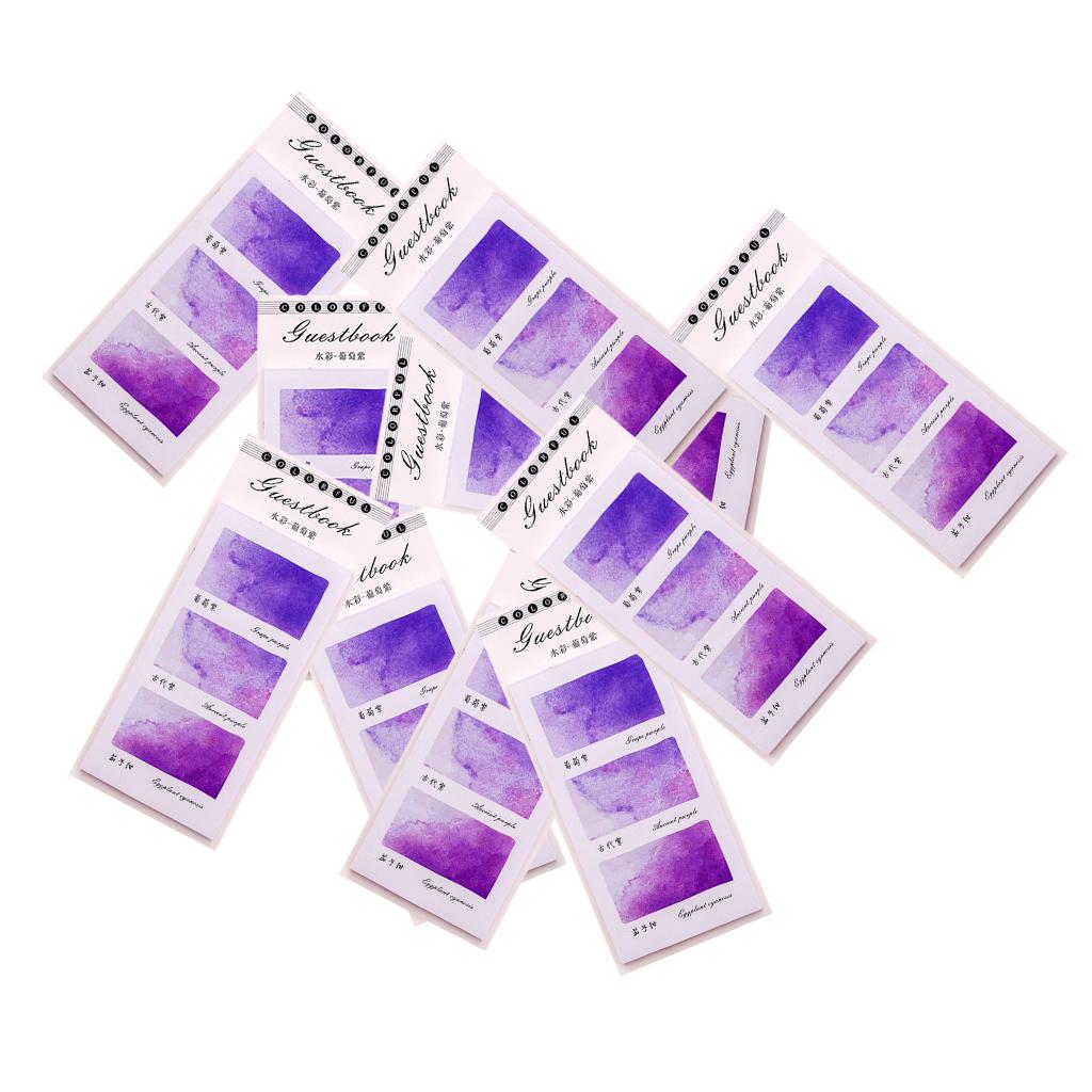 10 Pieces Small Fresh Color Sticky Note Memo Watercolor Note Grape Purple