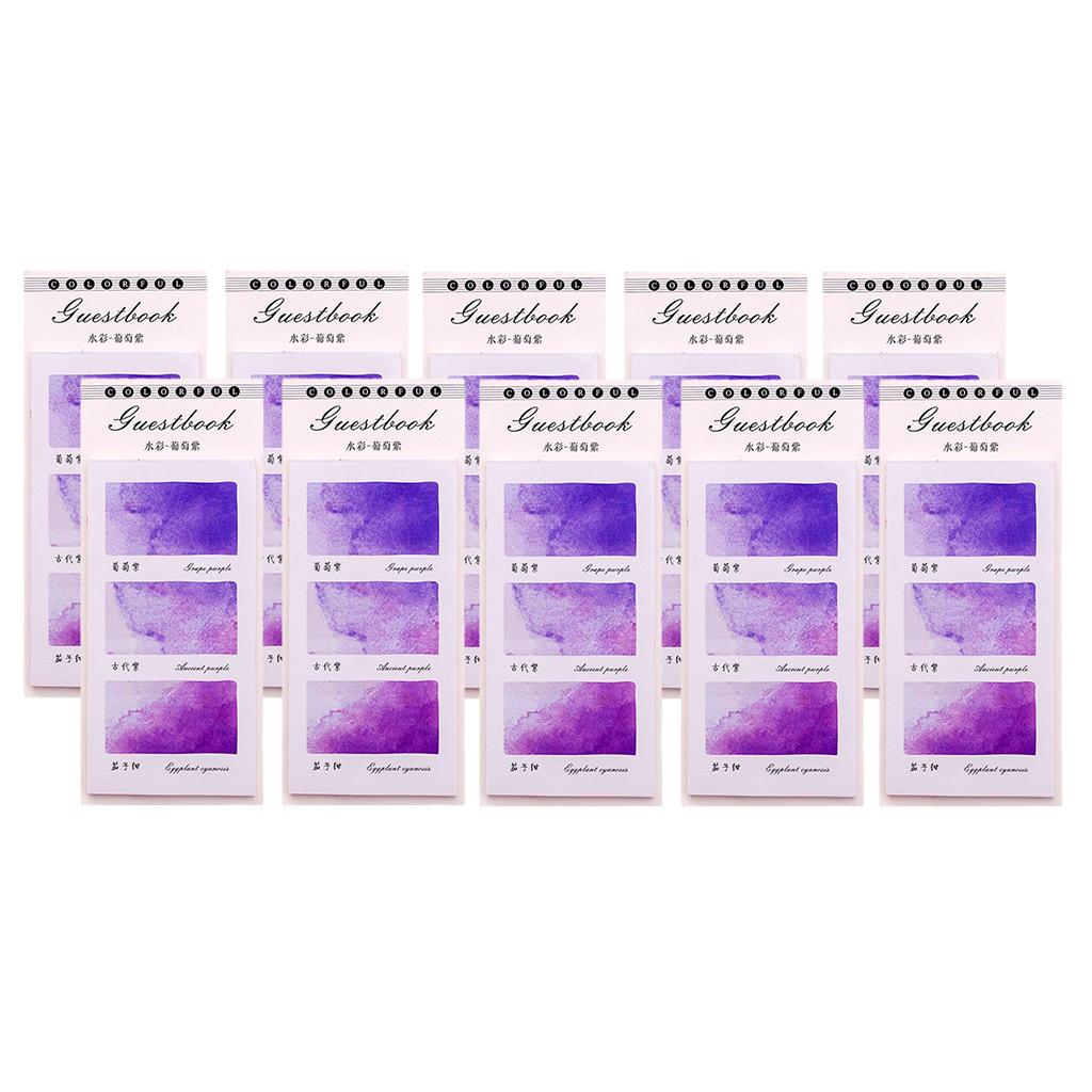 10 Pieces Small Fresh Color Sticky Note Memo Watercolor Note Grape Purple