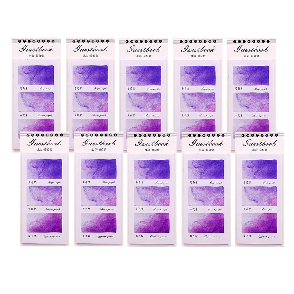 10 Pieces Small Fresh Color Sticky Note Memo Watercolor Note Grape Purple