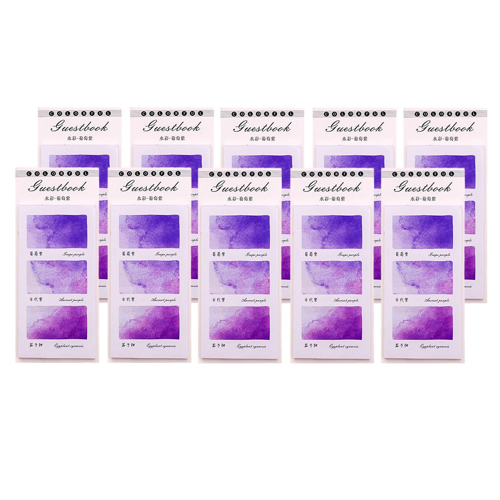 10 Pieces Small Fresh Color Sticky Note Memo Watercolor Note Grape Purple