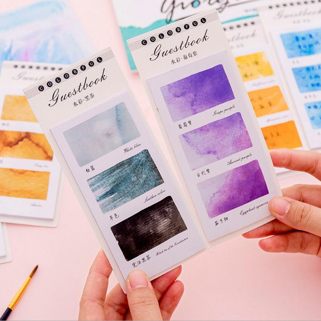 10 Pieces Small Fresh Color Sticky Note Memo Watercolor Note Dark Brown