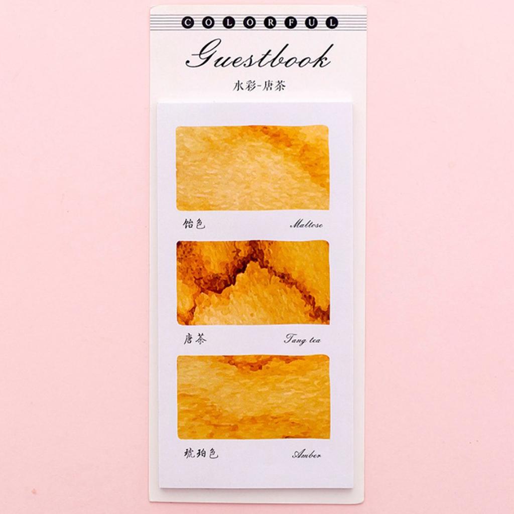 10 Pieces Small Fresh Color Sticky Note Memo Watercolor Note Tang Tea