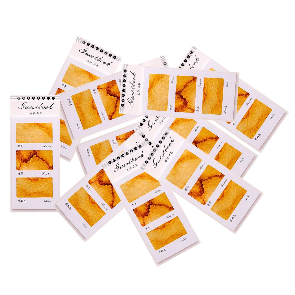 10 Pieces Small Fresh Color Sticky Note Memo Watercolor Note Tang Tea