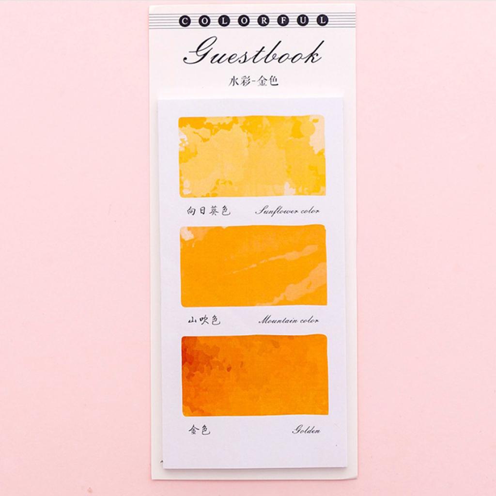 10 Pieces Small Fresh Color Sticky Note Memo Watercolor Note Golden