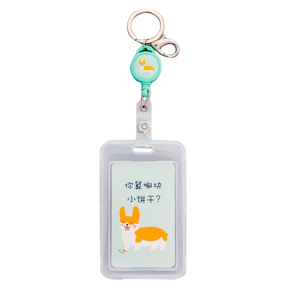 Credit Card Bus Pass ID Badge Holder Green Dog