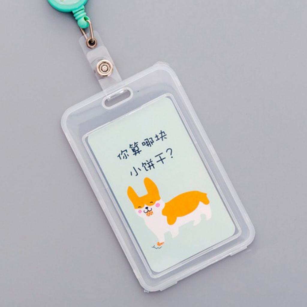 Credit Card Bus Pass ID Badge Holder Green Dog