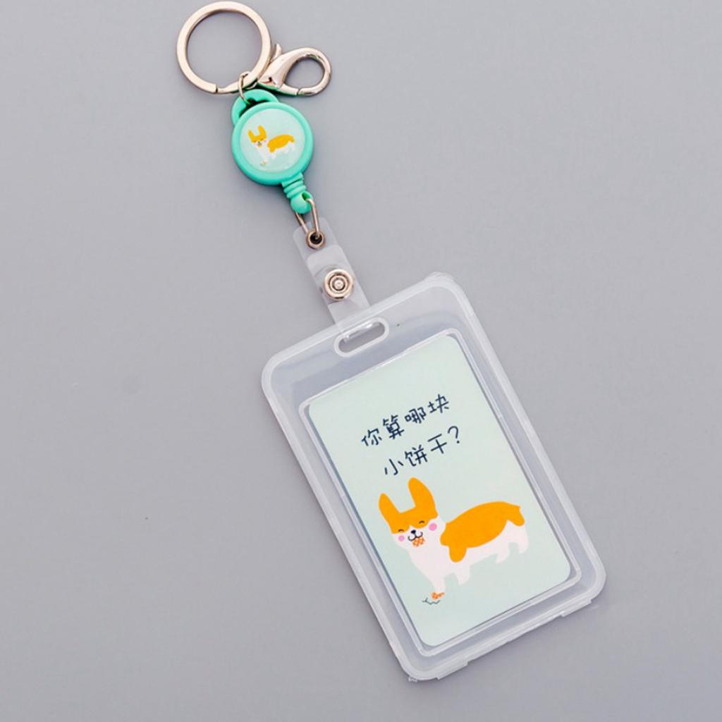 Credit Card Bus Pass ID Badge Holder Green Dog