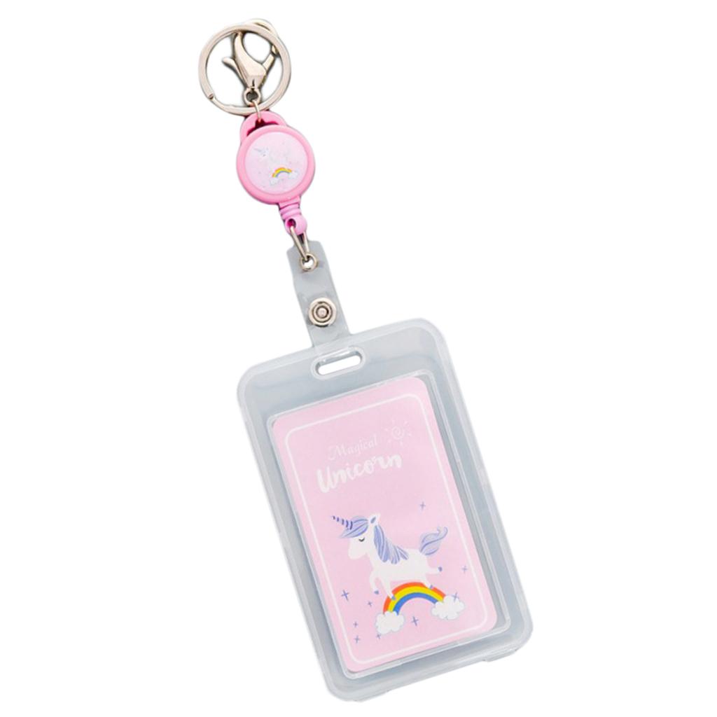 Credit Card Bus Pass ID Badge Holder Rainbow Unicorn