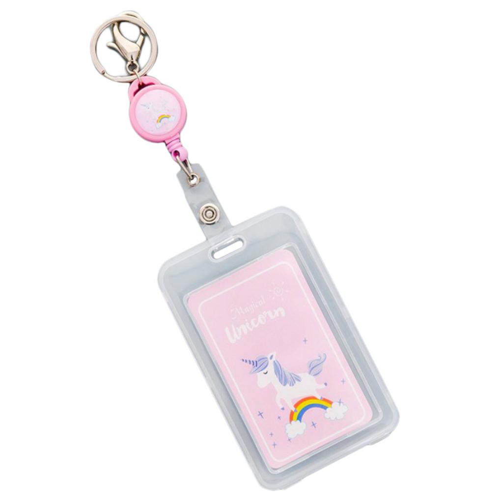 Credit Card Bus Pass ID Badge Holder Rainbow Unicorn