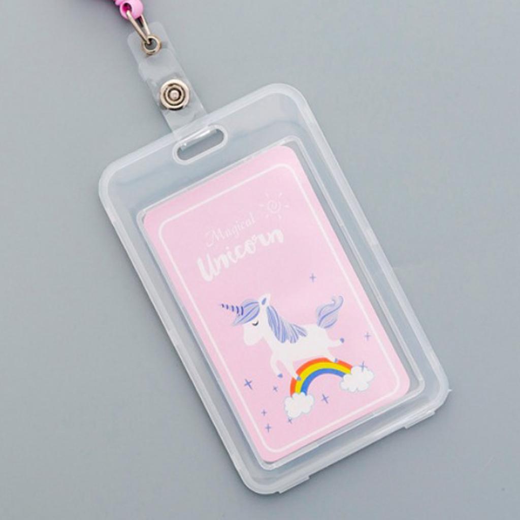Credit Card Bus Pass ID Badge Holder Rainbow Unicorn